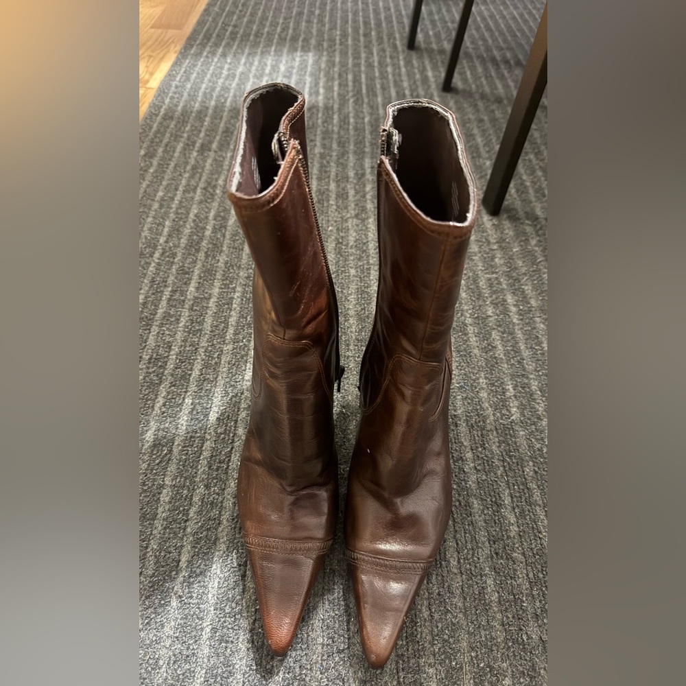 Nine West Dark Brown Heeled Boots